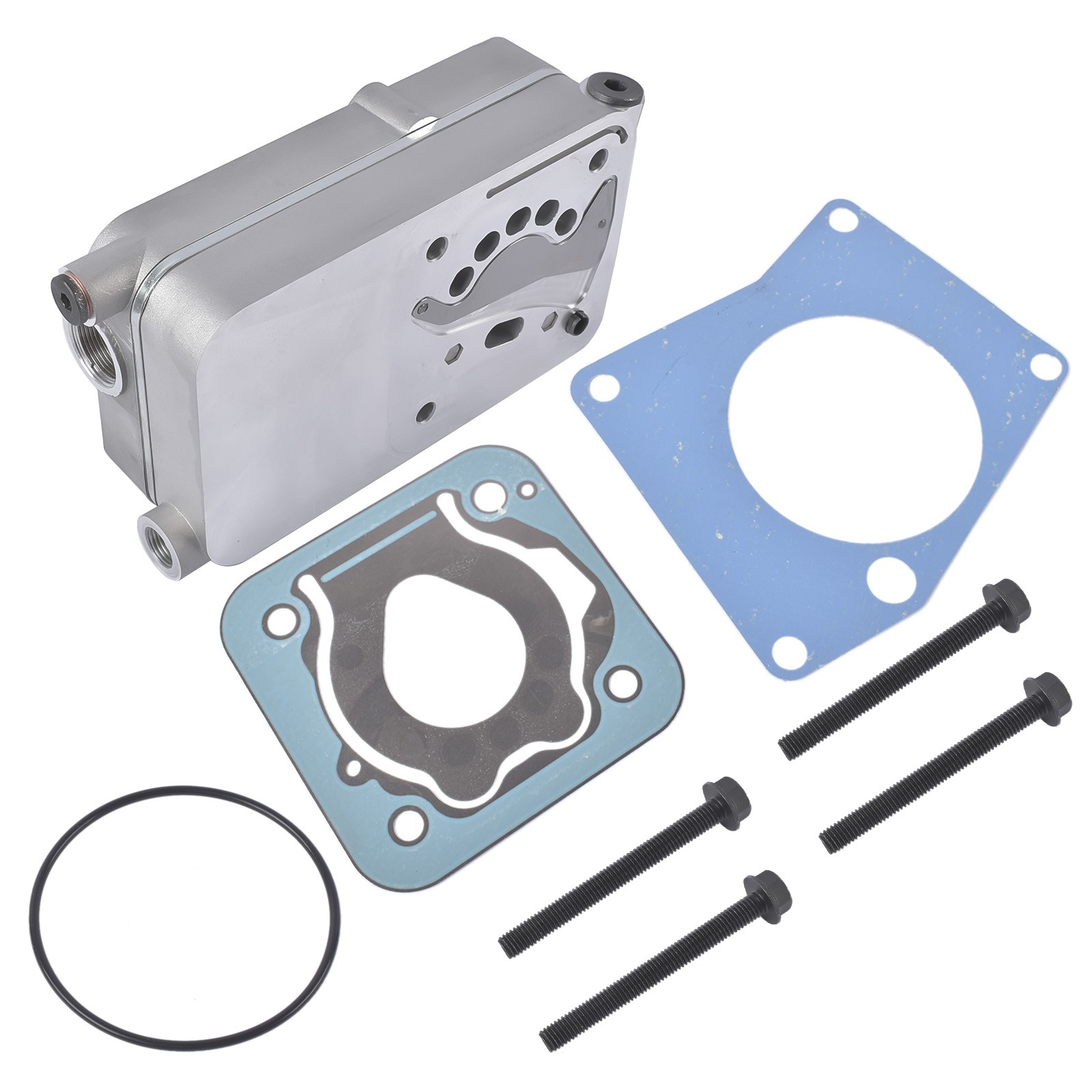 Truck Air Brake Compressor Cylinder Head Silver with Valves & Gasket 4123529222