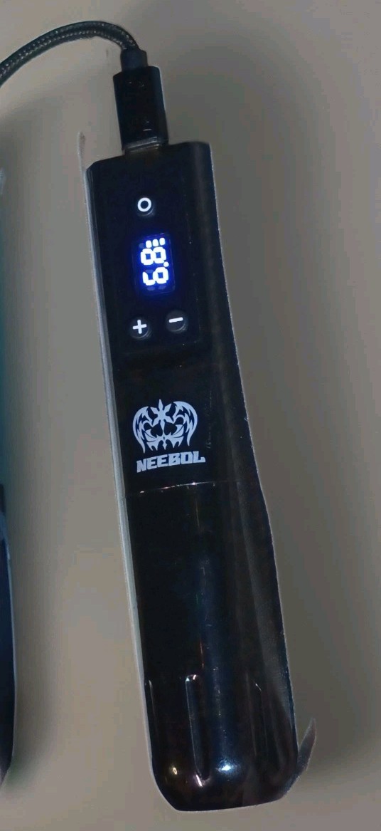 NEEBOL Wireless Adjustable Tattoo Pen Machine, Black, USB Cable & Manual