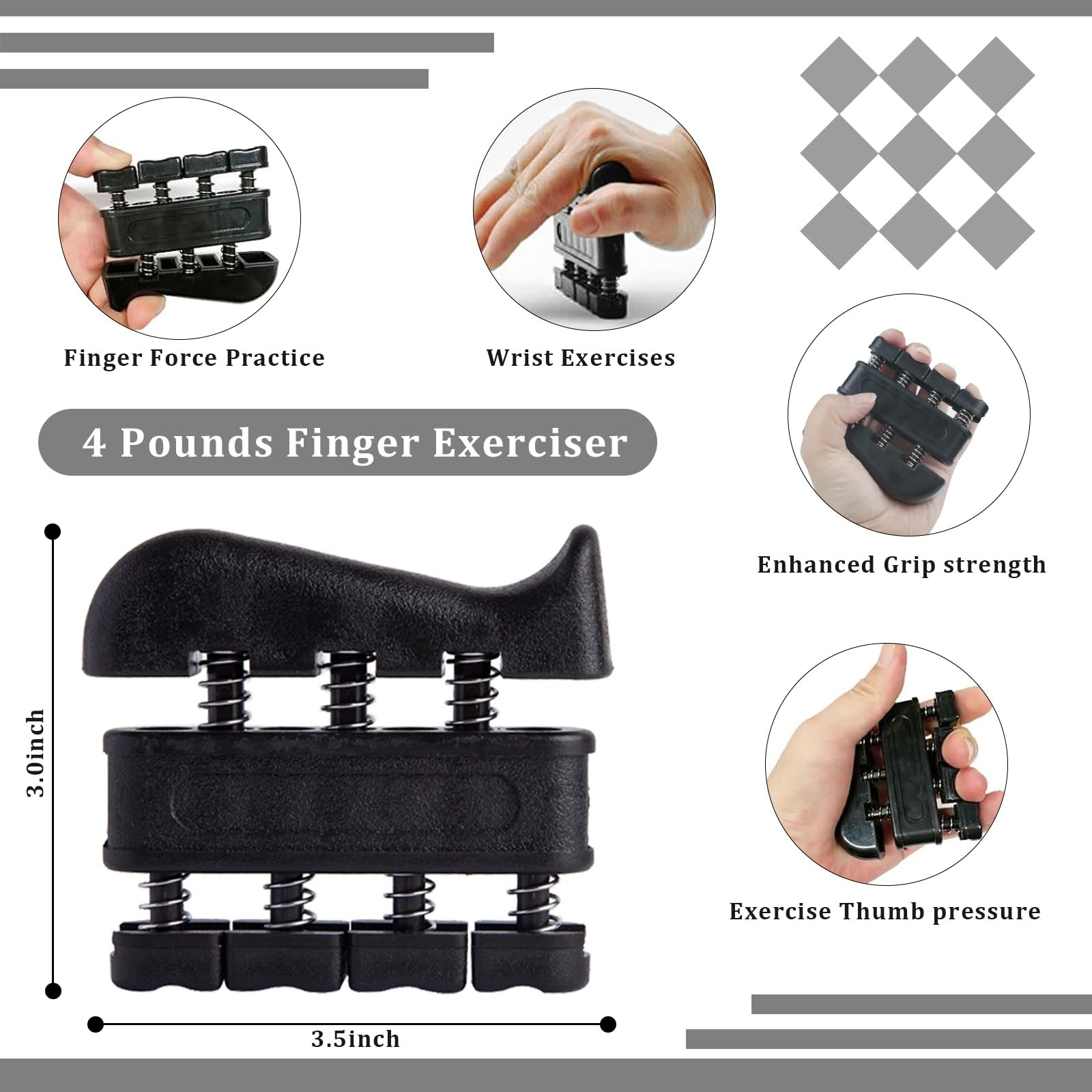 Grip Trainers, Including Forearm Strengtheners, Finger Trainers, Mechanical C...