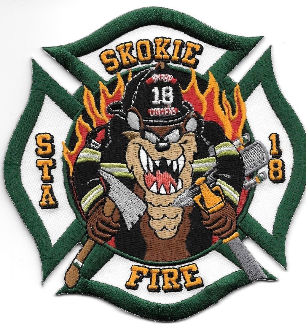 Skokie  Station  - 18, Illinois (4.5" x 4.5" size) fire patch