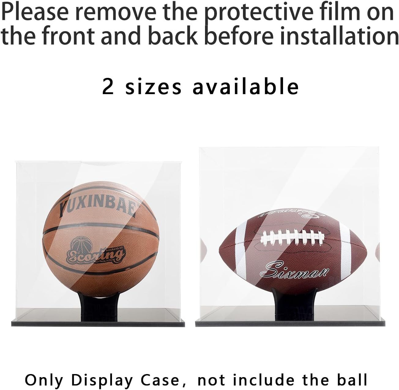 Clear Acrylic Display Case UV Protected Basketball Holder,