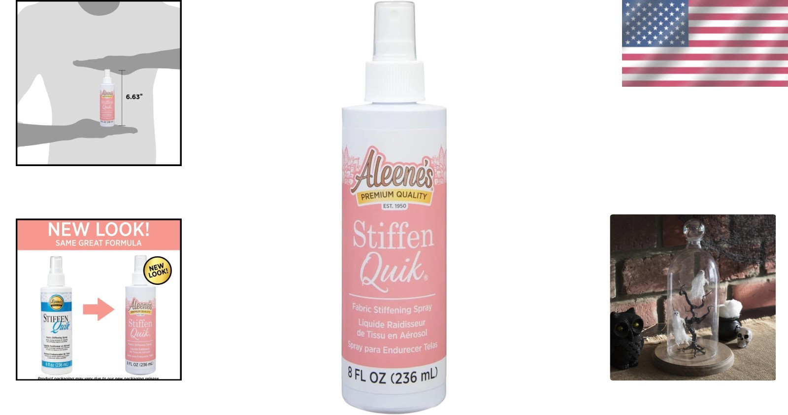 8oz Non-Toxic Stiffen-Quick Fabric Stiffening Spray for Versatile Projects