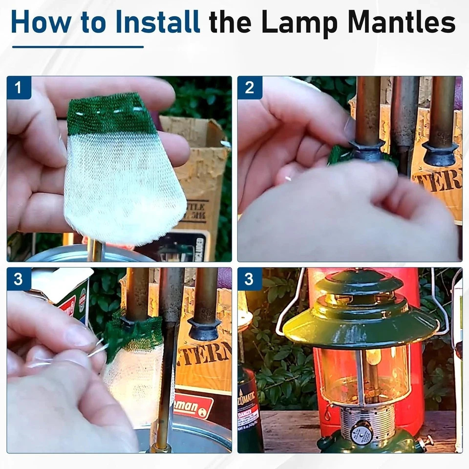 40-Pack Camping Lantern Mantles, Upgrade Accessories for Coleman String Tie #21