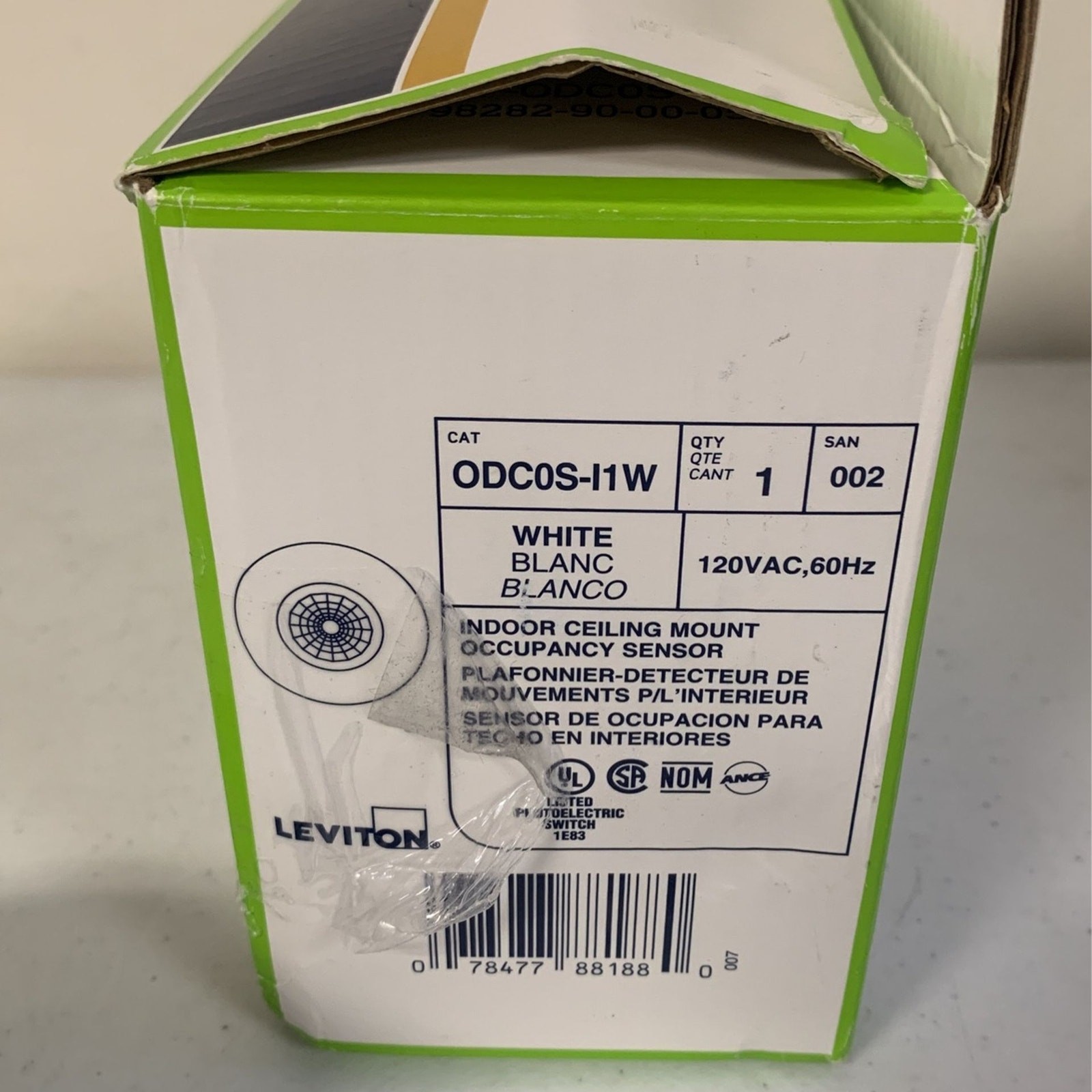 Leviton Self Contained Ceiling Mount Occupancy Sensor and Switching Relay, White