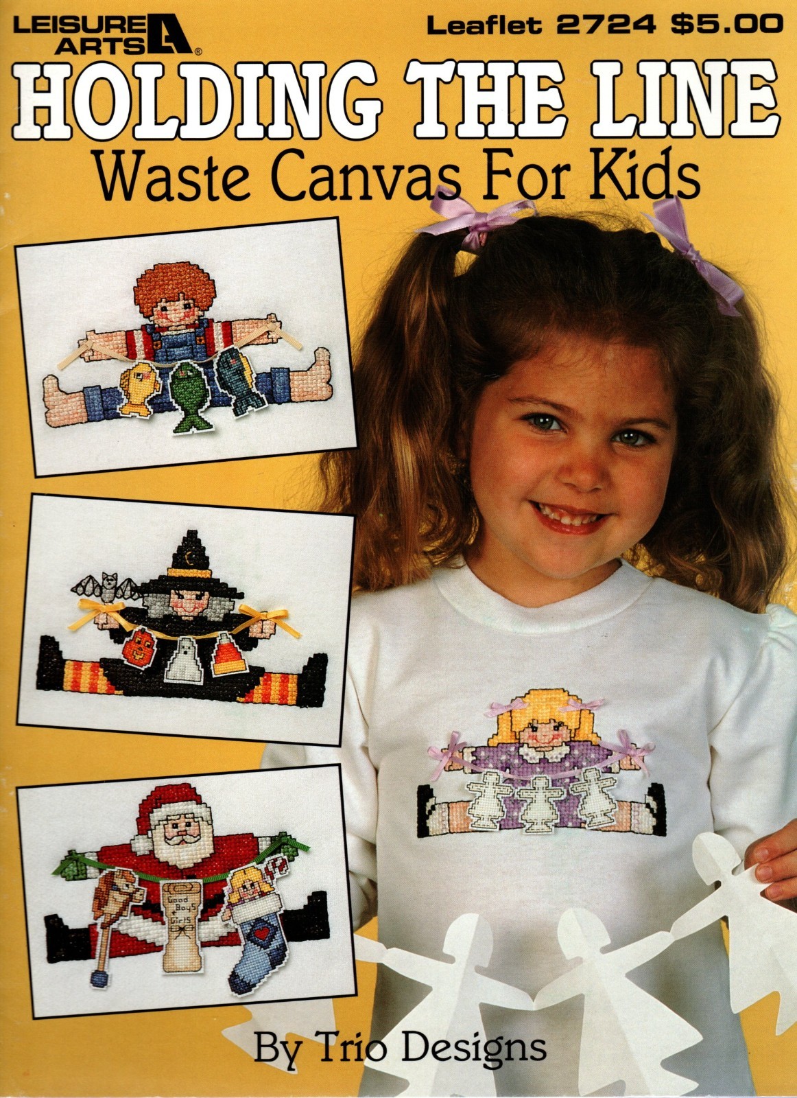 Leisure Arts 2724 HOLD THE LINE WASTE CANVAS KIDS Cross Stitch Pattern Leaflet