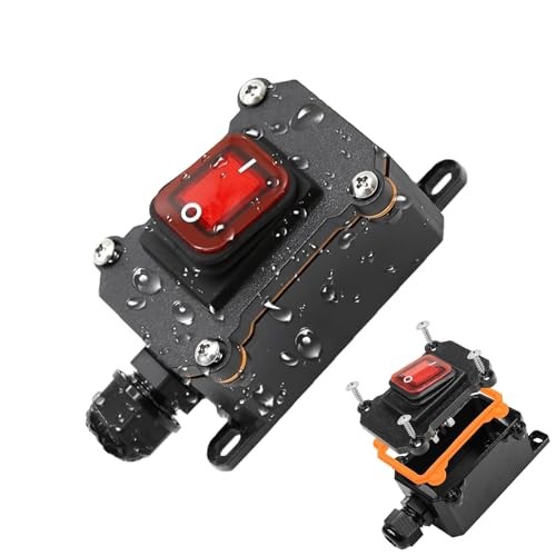 IP67 Waterproof Inline Cord Switch, DPST 16A/250V 20A/125V AC110-250V One-side