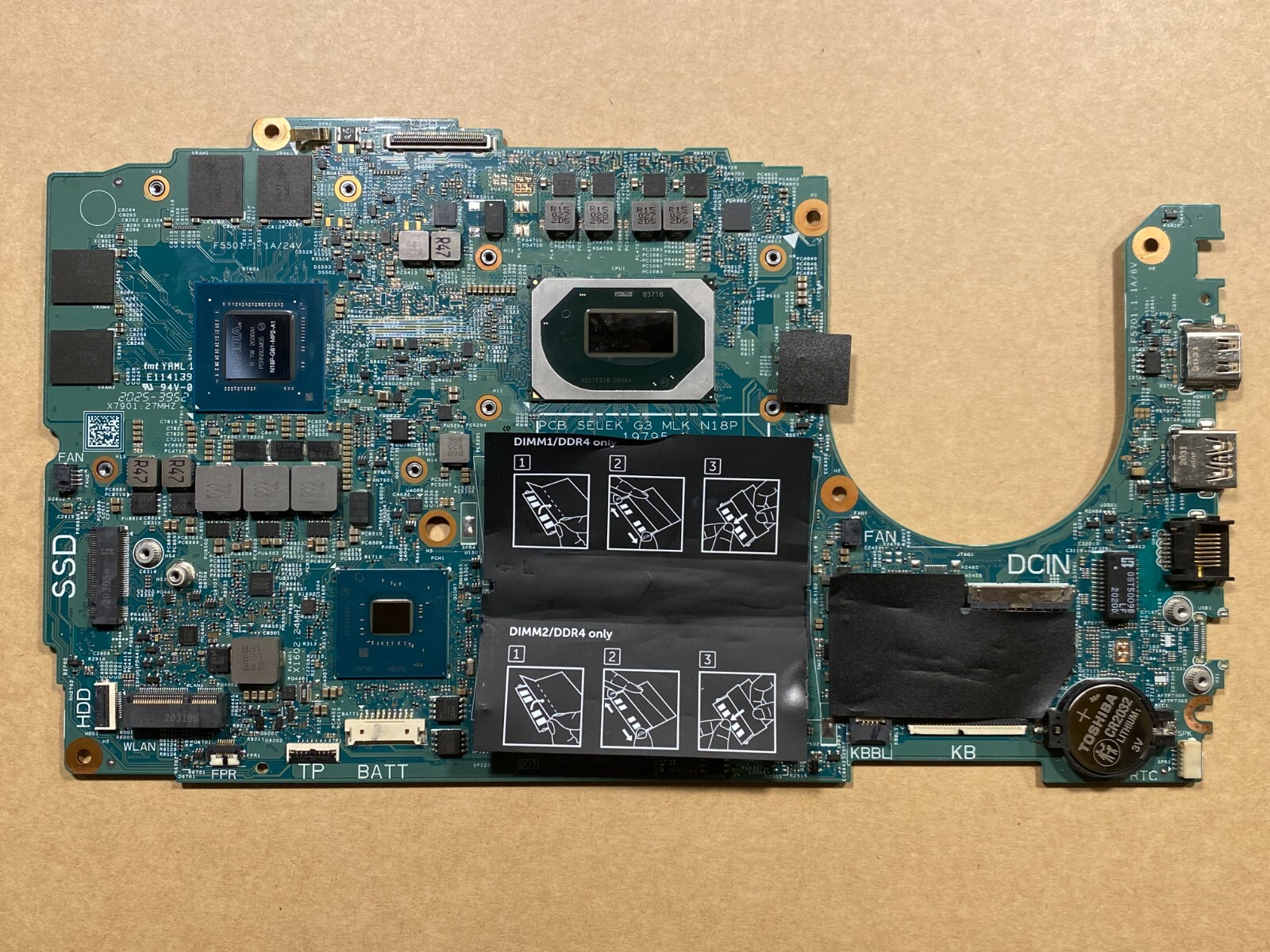 NEW Dell Gaming G5 SE 5505 Motherboard Ryzen 7 4800H Radeon RX5600M/6GB JT83K