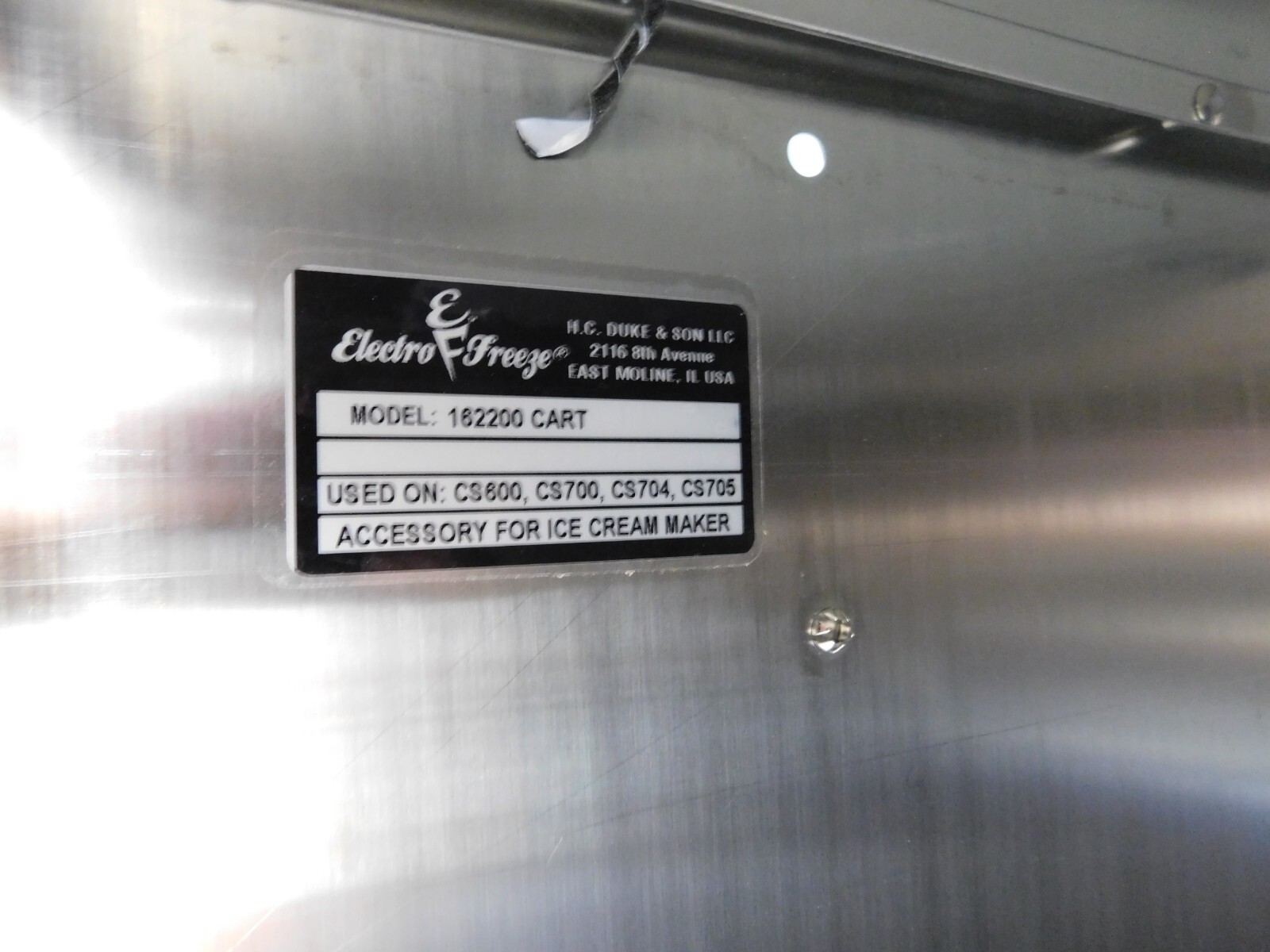 Electro Freeze CS700 Gravity Fed Shake Freezer Milkshake Machine w/ Cart