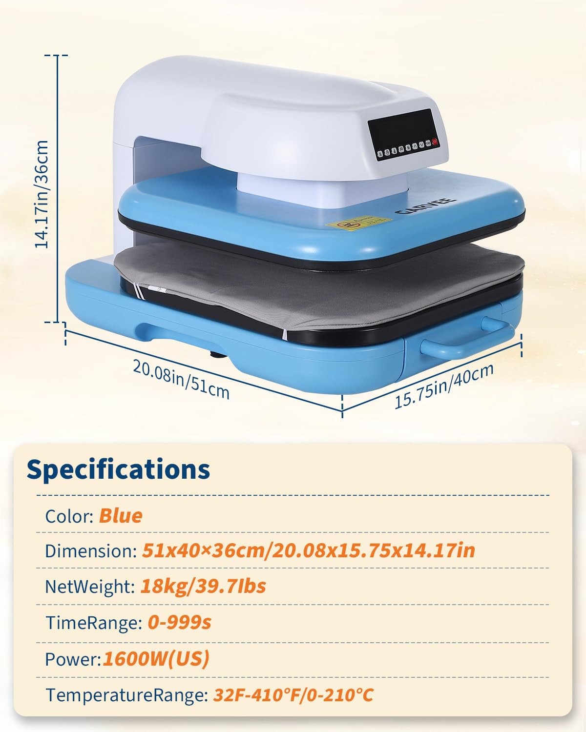 Automatic Heat Press Machine 15x15 Inch Smart Auto Release Adjustable 4 Memory
