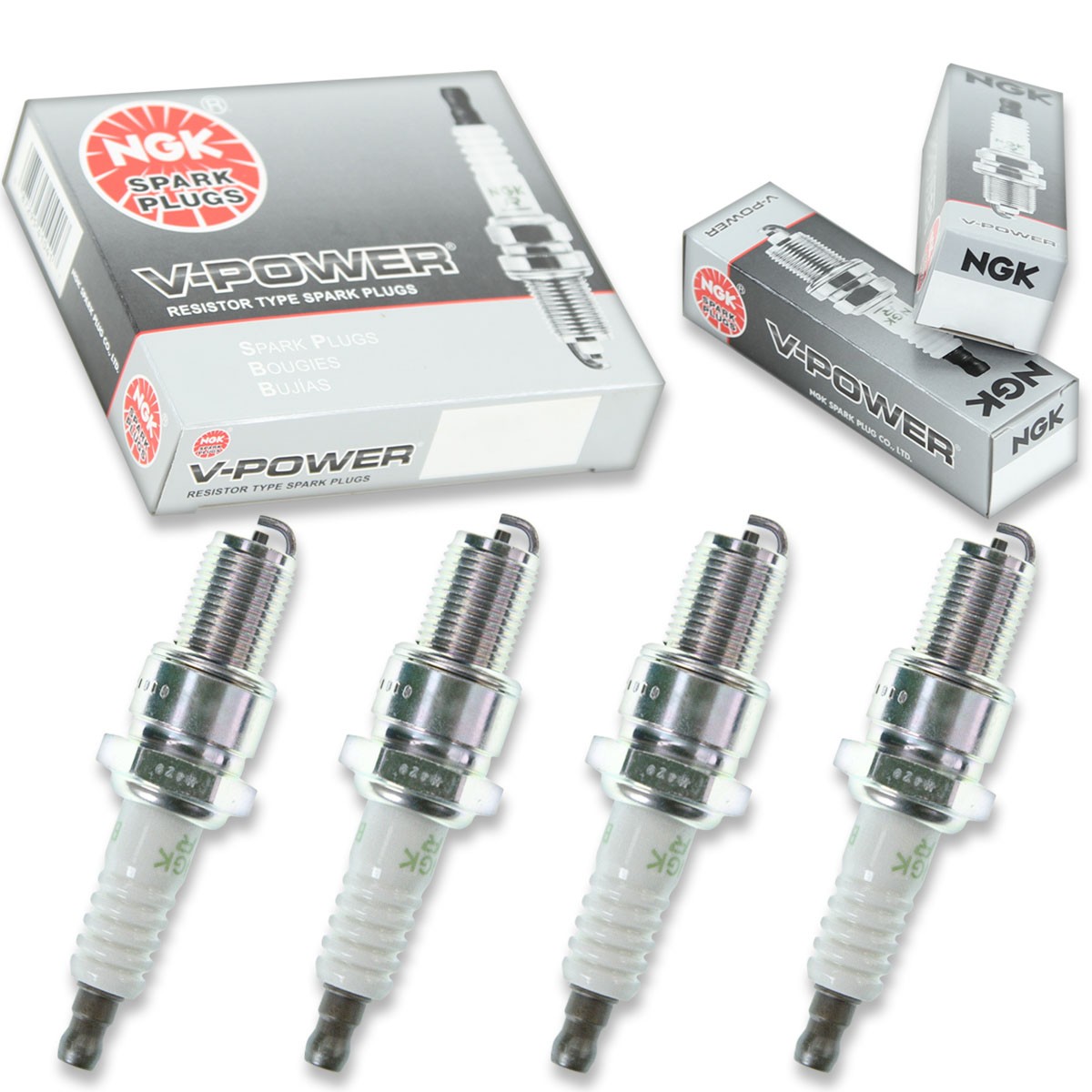 4pcs 09-10 Arctic Cat M8 EFI 162 Sno Pro NGK V-Power Spark Plugs 800cc 48ci ve