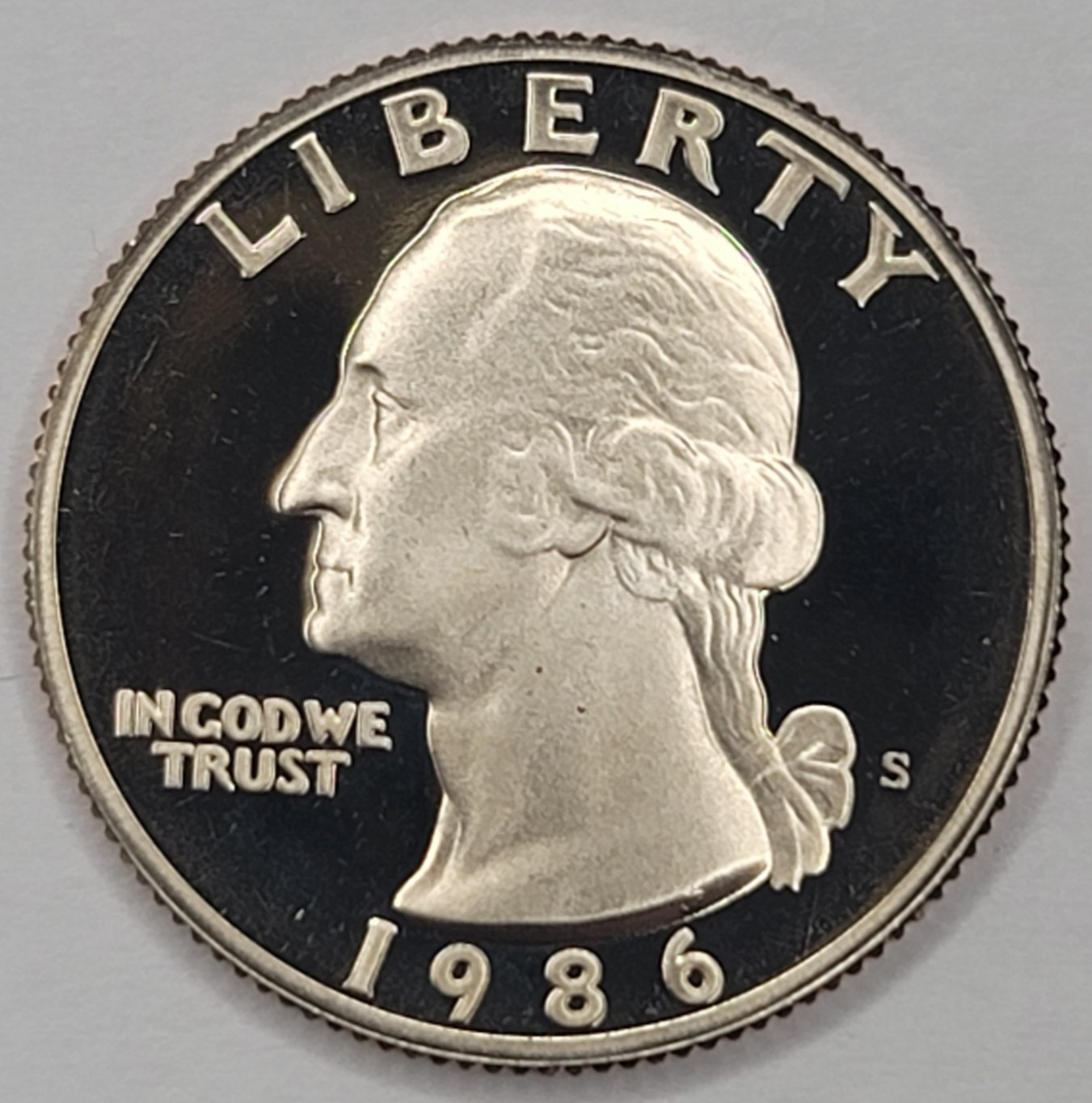 1986 S Gem Proof DCAM Washington Quarter - CN-Clad