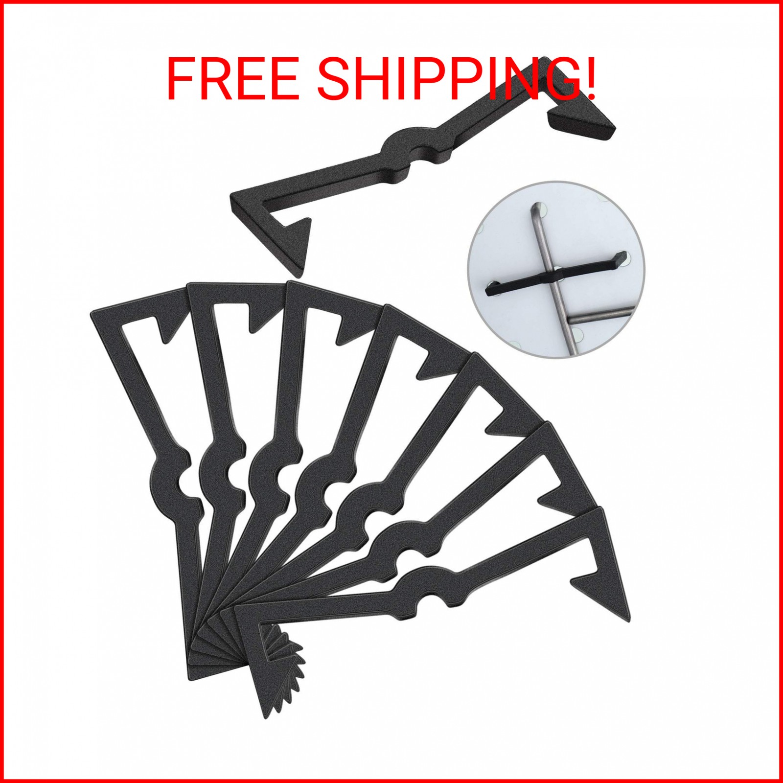 Pegboard Hook Locks Black Plastic Peg Hook Fixer Peg Board Hook Accessories (50)