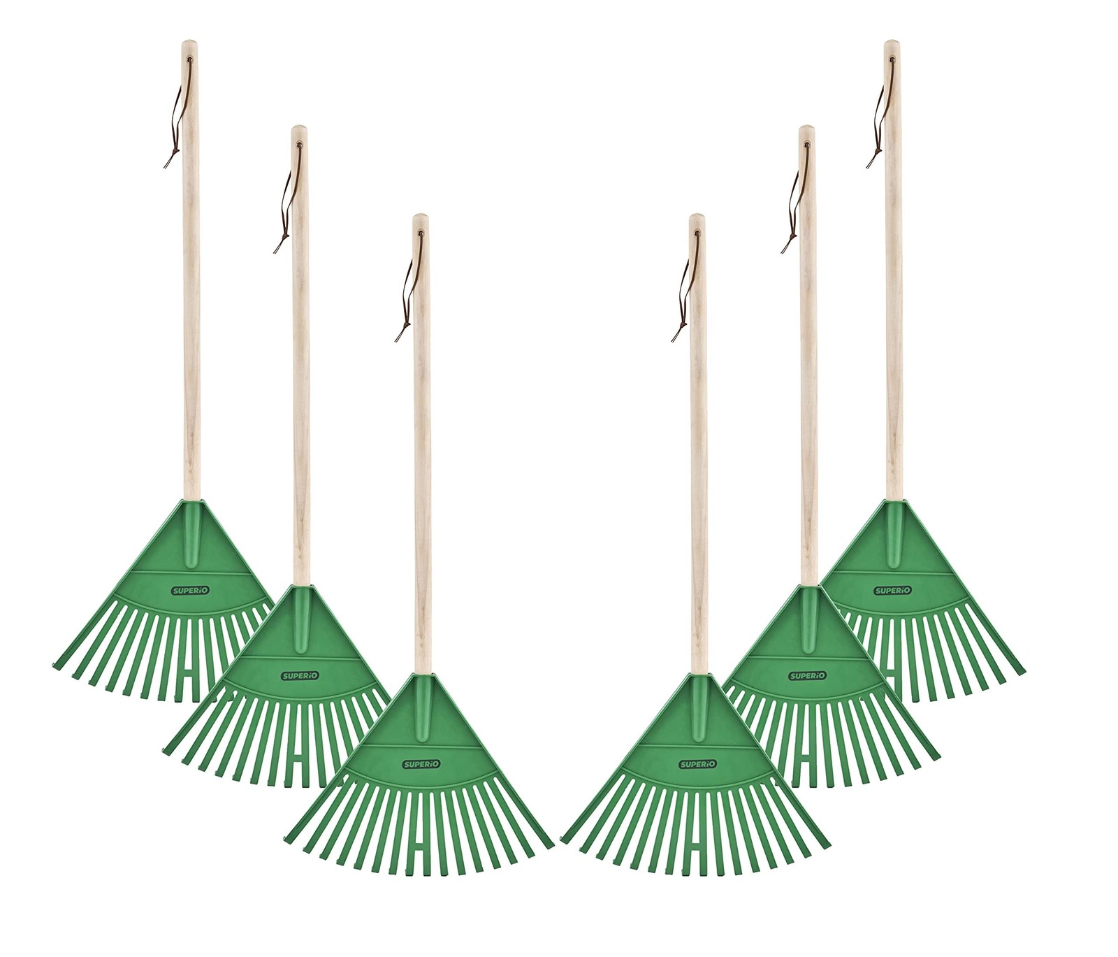 Kids Garden Rakes 2 Pack Rakes with Wooden Handle Plastic Head 34" Green