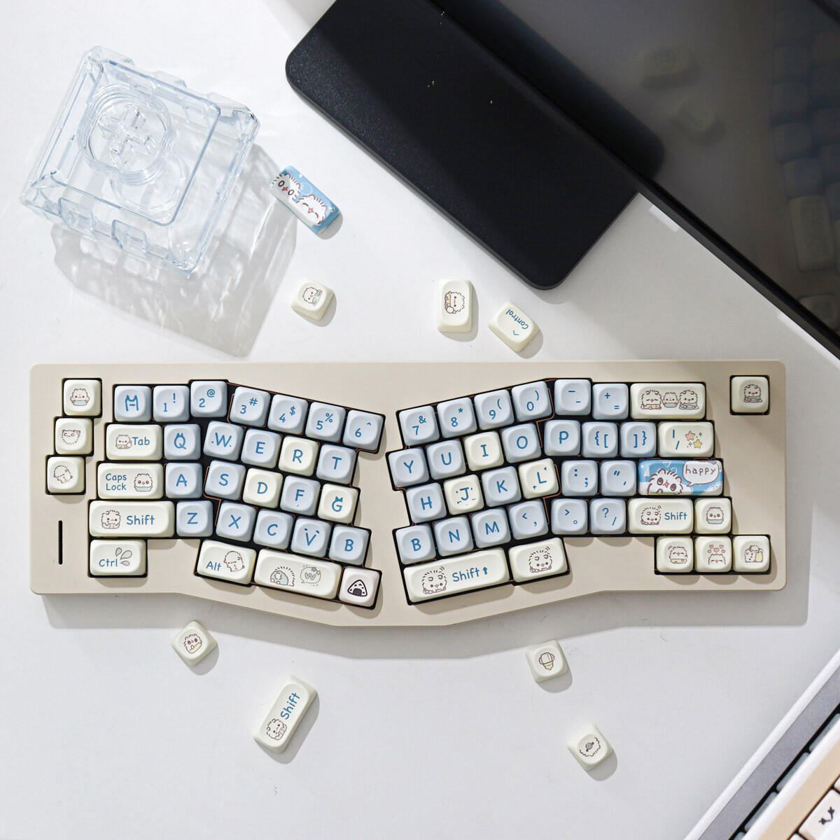 Moa Cat Kawaii Theme Keycaps145Pcs/set PBT MOA Profile