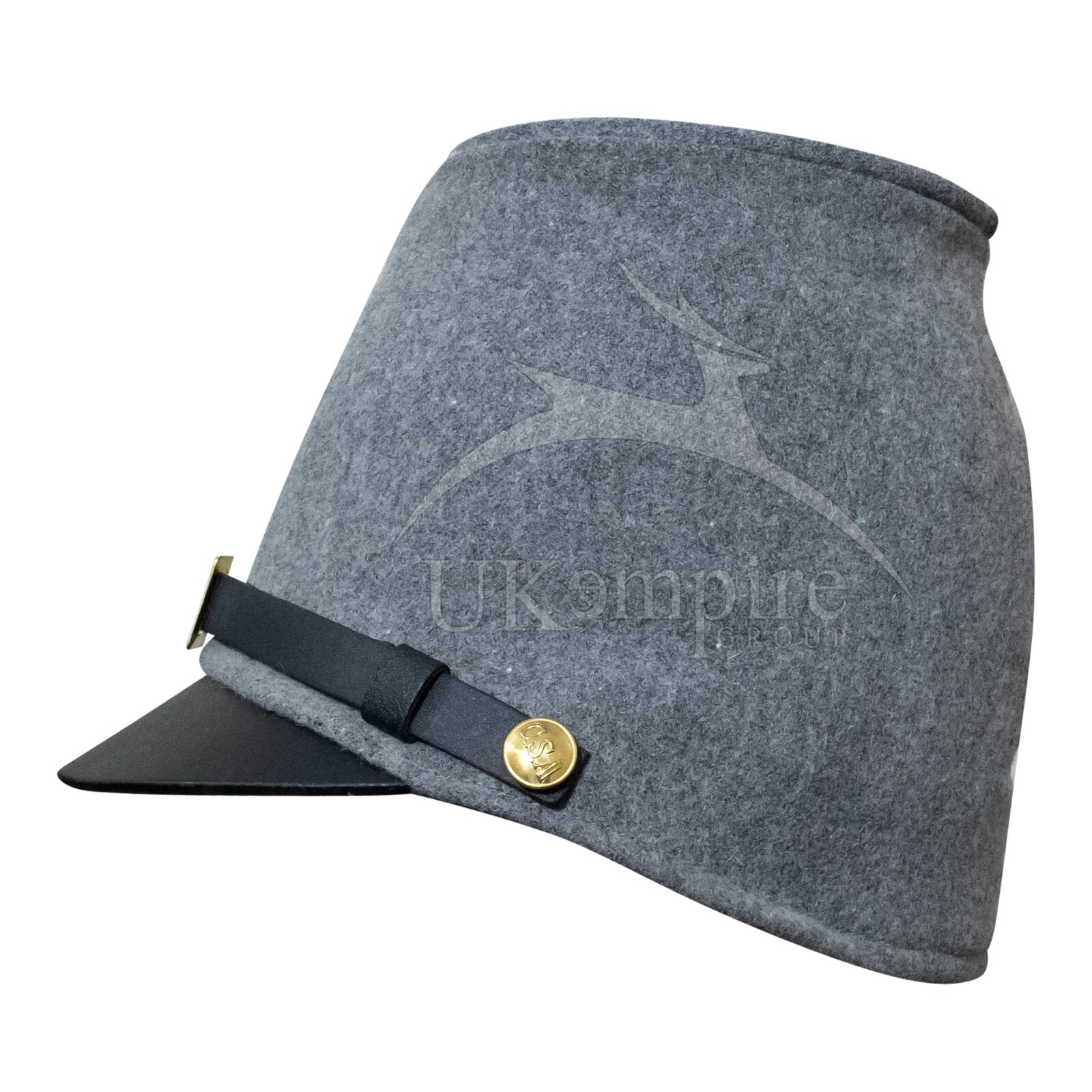 American Civil War Forage Cap (lined), 100% Confederate Grey Wool