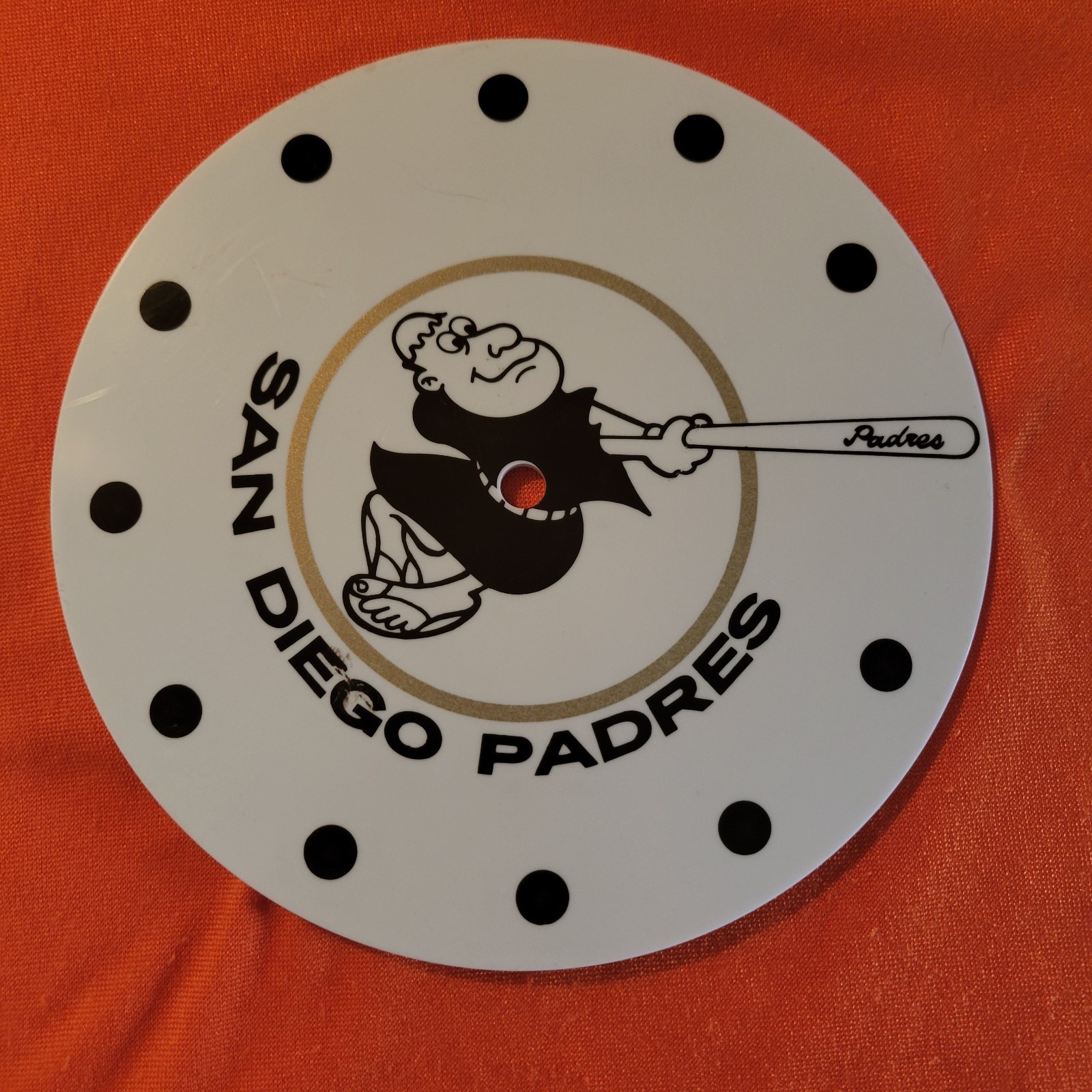Vintage San Diego Padres Team-Mates Baseball 1970’s Lolli-Clock Dial By Westclox