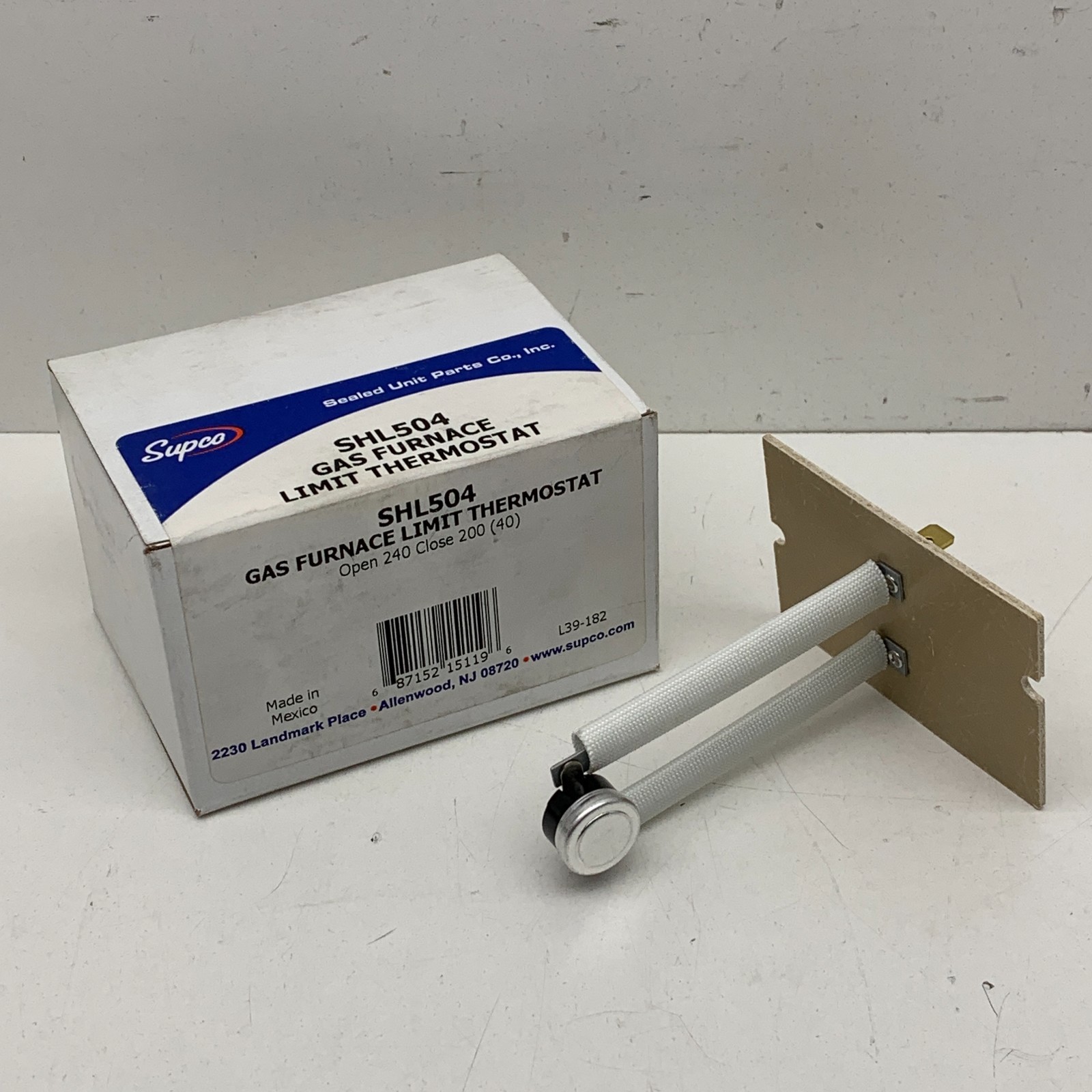 Supco SHL504 Gas Furnace Limit Thermostat Open 240°F, Close 200°F