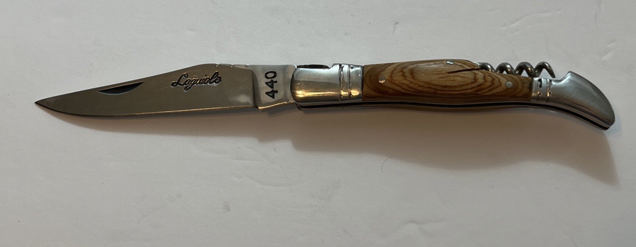 Vintage Laguiole Steel Pocket Hunting Camping Outdoor Fishing Knife W. Corkscrew
