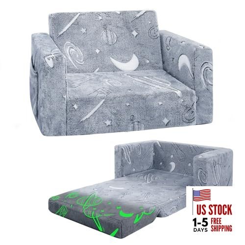 Toddler Chair Comfy,2-in-1 Soft Toddler Couch Fold Out for Medium Space