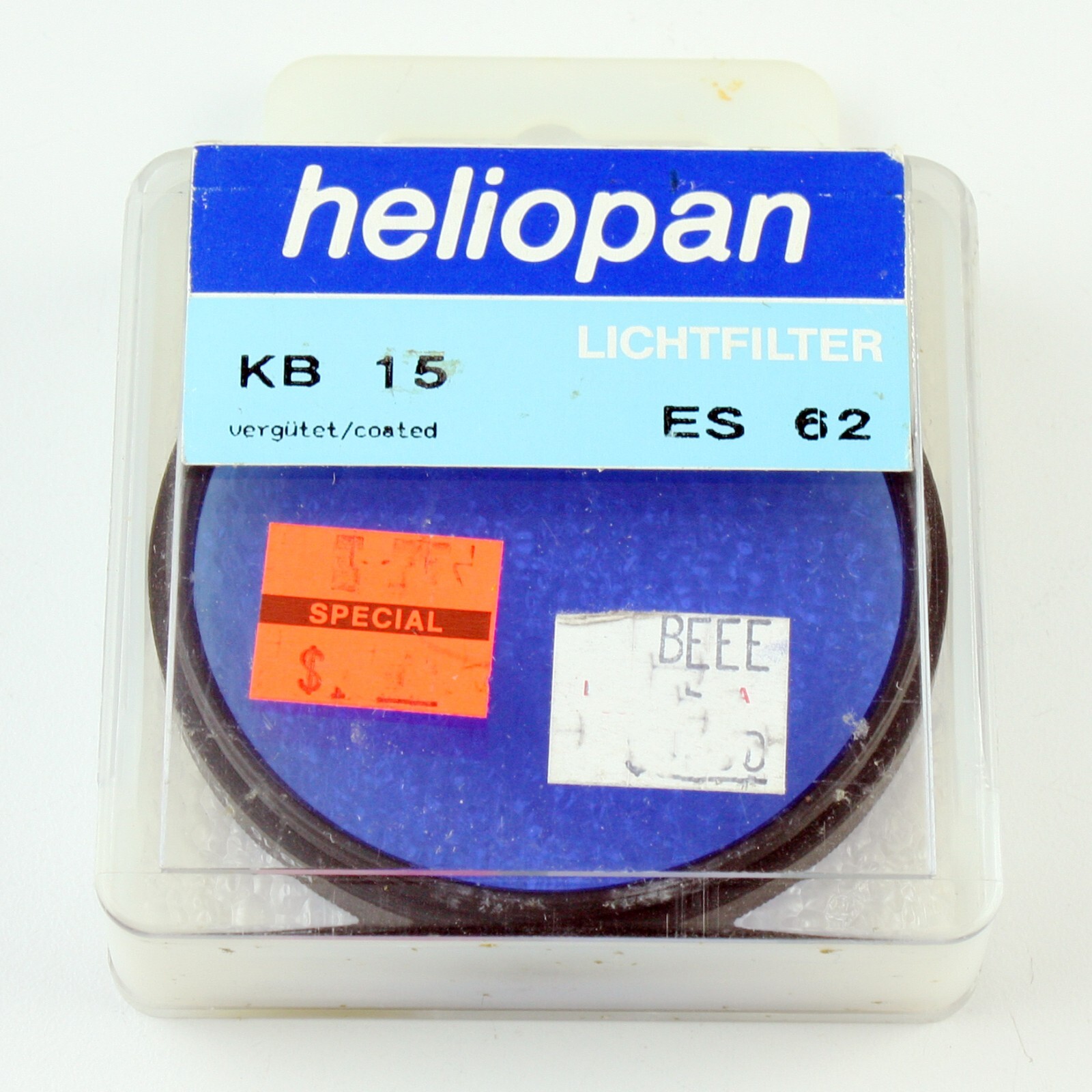 Heliopan Coated ES 62mm KB 15 (80A) Color Conversion Filter New Old Stock