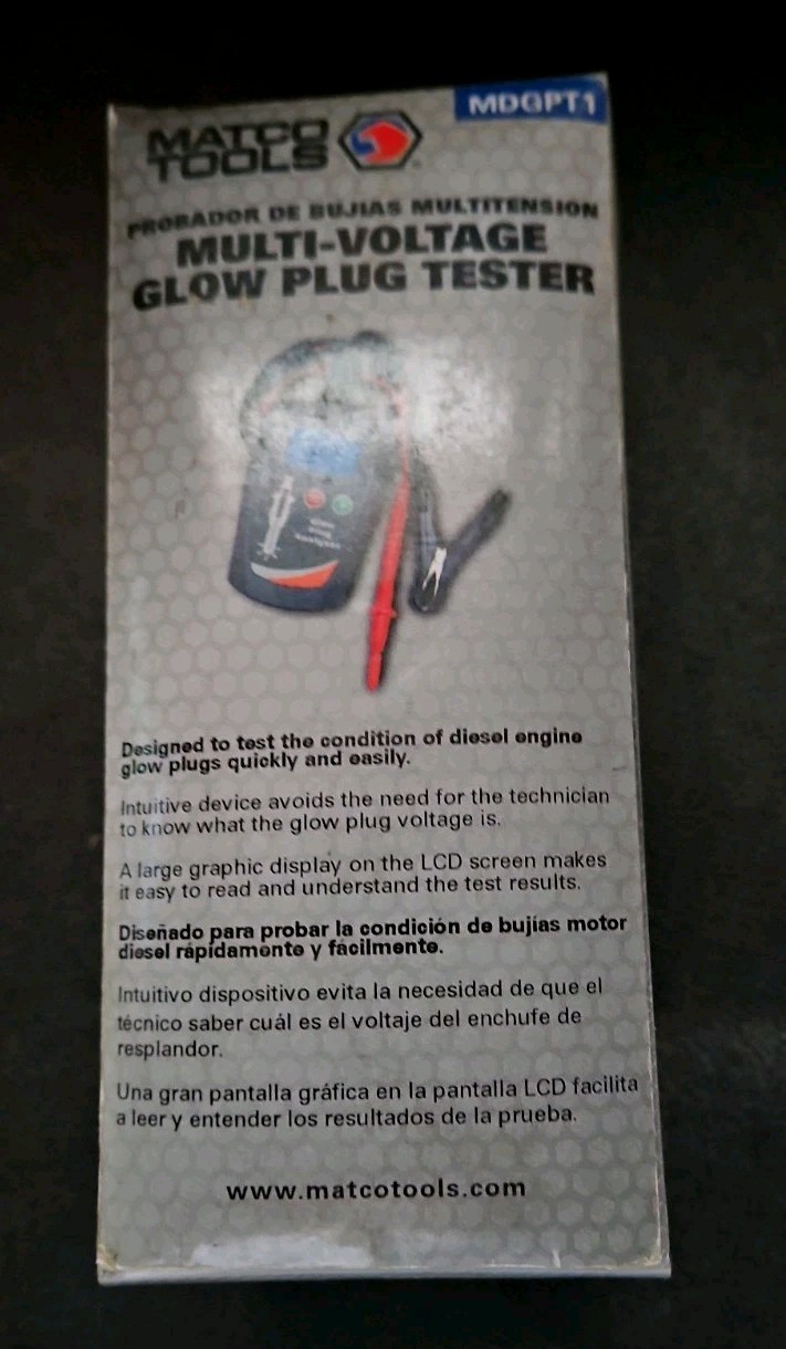 Matco Tools MDGPT1 Multi-Voltage Glow Plug Tester NEW
