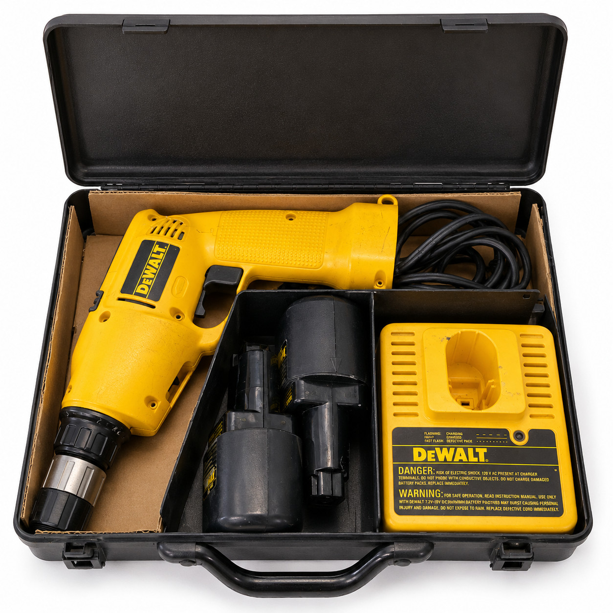 Dewalt Cordless Drill 9.6v, DW944, 2 Batteries, Charger And Case - All Tested