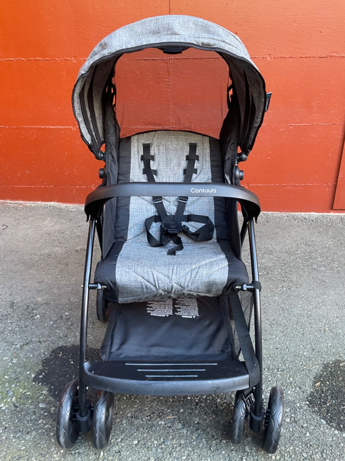 CONTOURS QUICK LIGHTWEIGHT TRAVEL STROLLER COMPACT NEWBORN STROLLER GRAY 👶