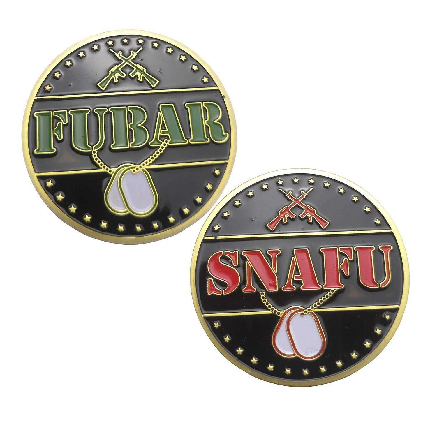 Decision Making Flipping Coin FUBAR Snafu Challenge Coin (Gold) Gold