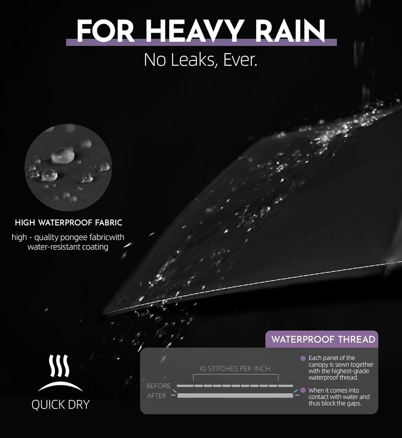 43 Inch Travel Umbrella Compact Windproof Auto Open Close Lightweight