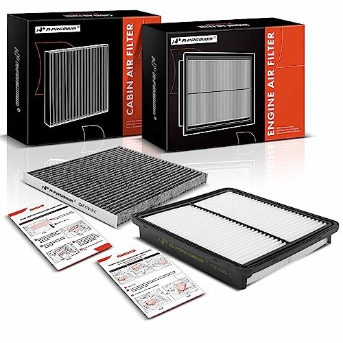 2-PC Engine & Cabin Air Filter with Activated Carbon Compatible with Hyundai