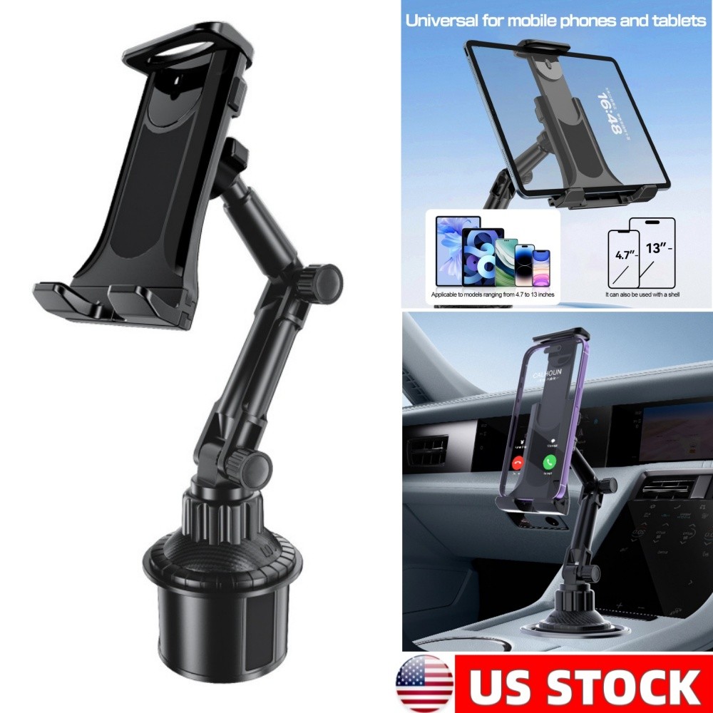 Universal Car Mount Adjustable Cup Holder Stand Cradle For Mobile Phone Tablets