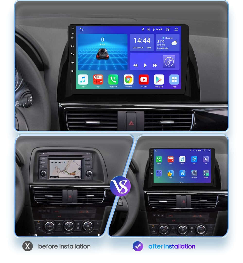 For Mazda CX5 CX-5 2012-2015 10.1" Car Radio WiFi CarPlay GPS USB BT5.0 6GB+64GB