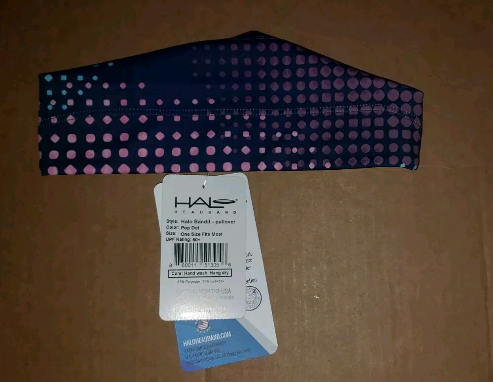 Halo Headband Bandit 4" Wide Pullover Exercise Sweatband Polka Dot