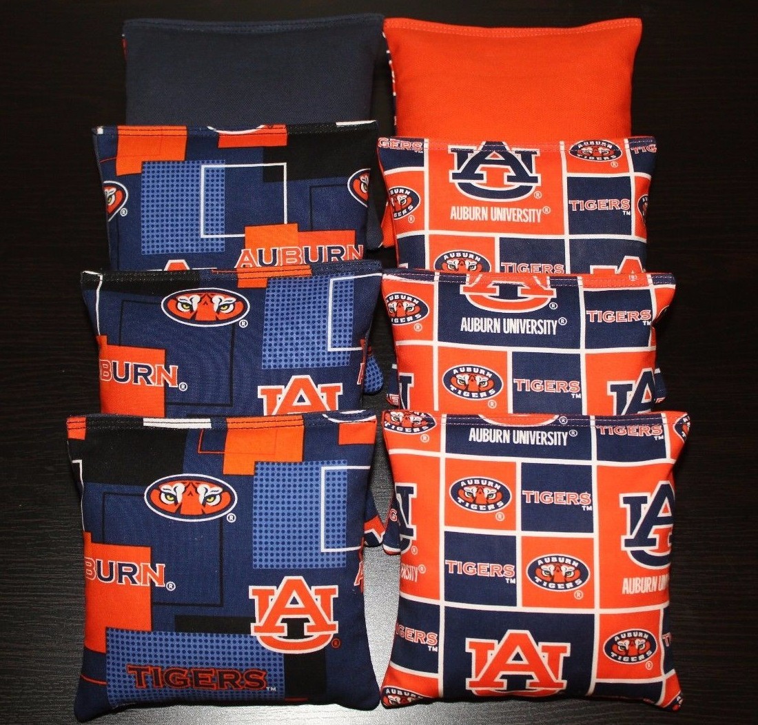 AUBURN TIGERS AU Cornhole Bean Bags ALL WEATHER Plastic Resin Filled Waterproof!