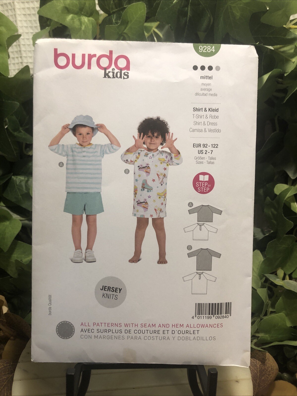 BURDA KIDS 9284 CHILD'S SHIRT & DRESS Sewing Pattern Ages 2 - 7 Skill: AVERAGE