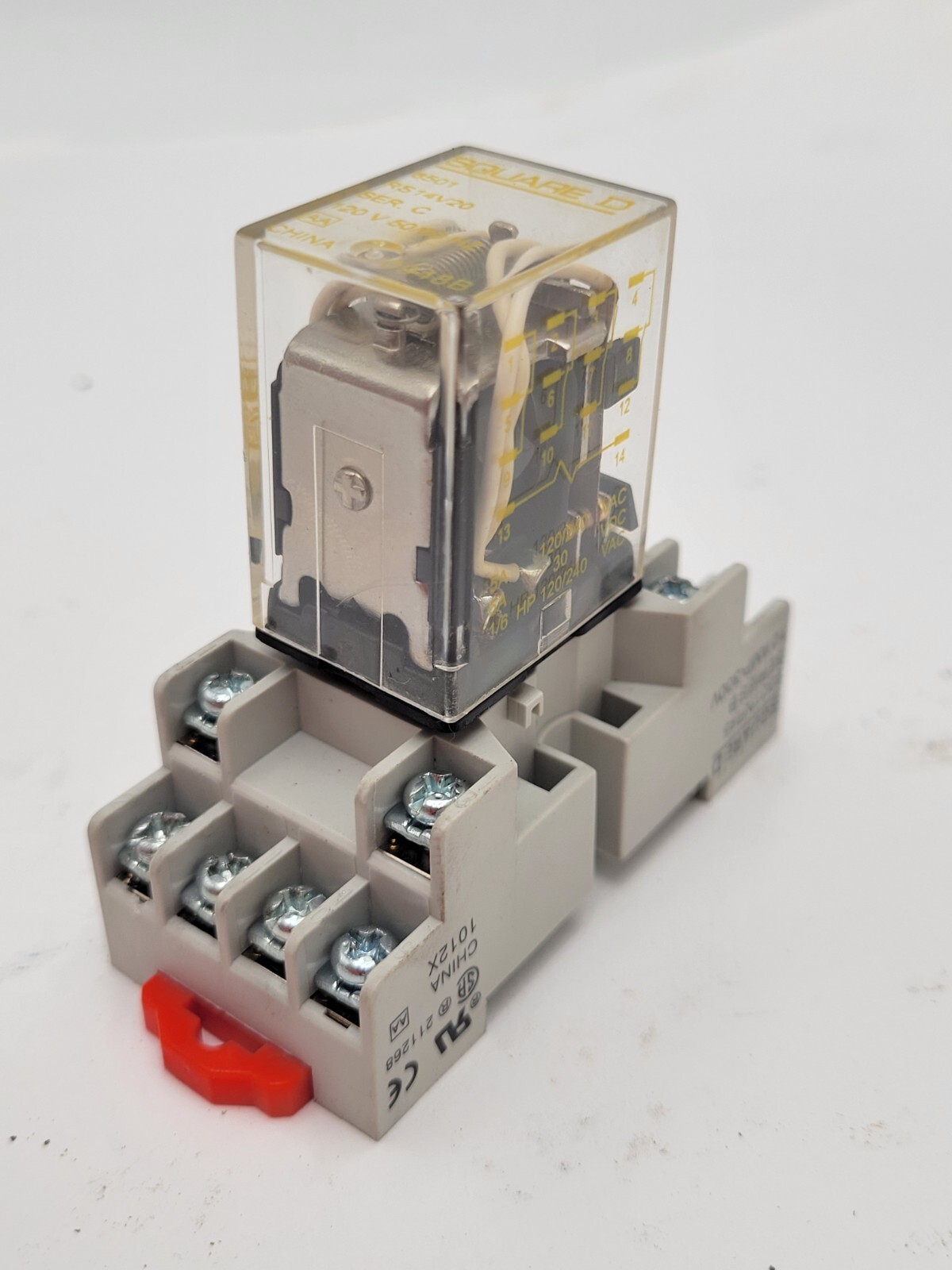 Square D 8501RS14V20 General Purpose Relay Coil 120V with 8501NR45 Socket Base
