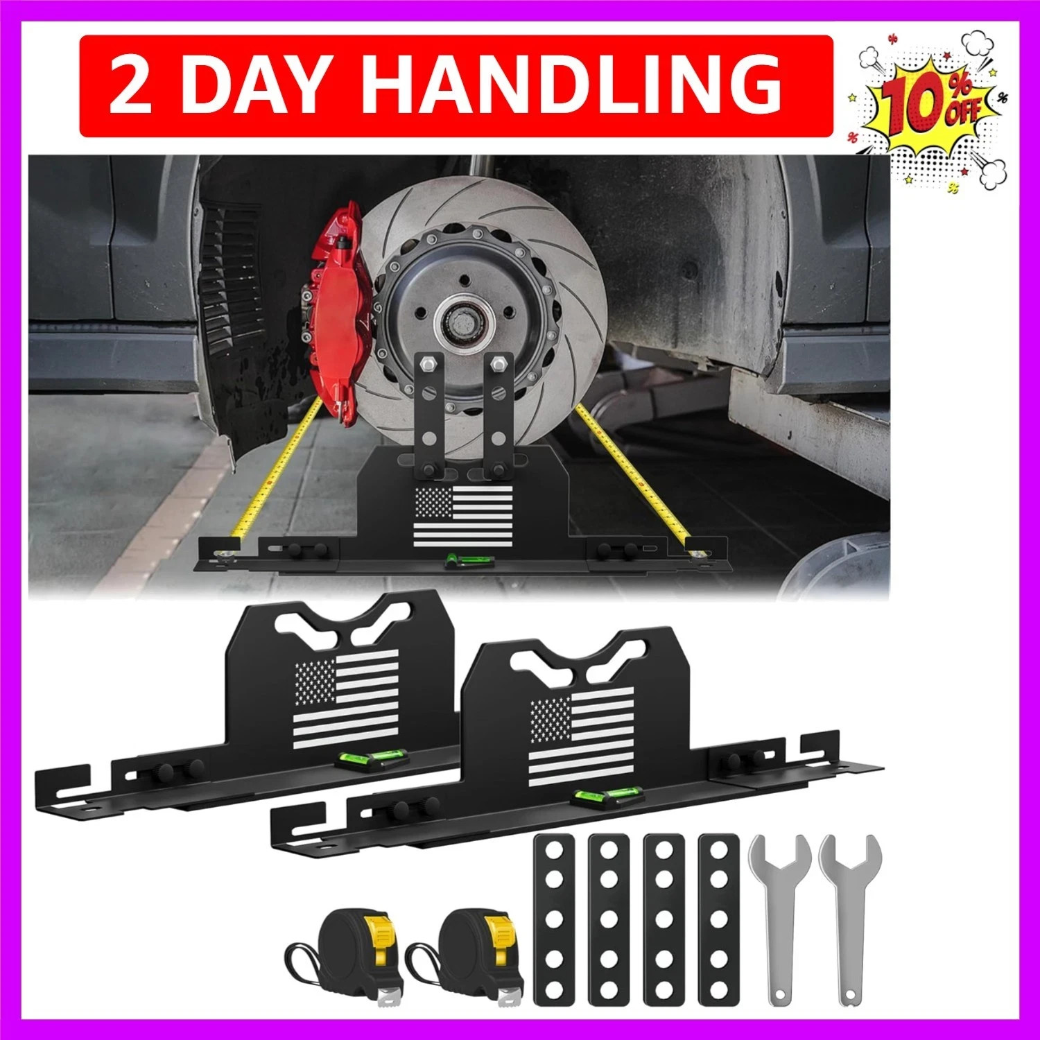 2026 Upgraded Wheel Alignment Tool, 2 PCS Toe Alignment Tool Plates Without R...