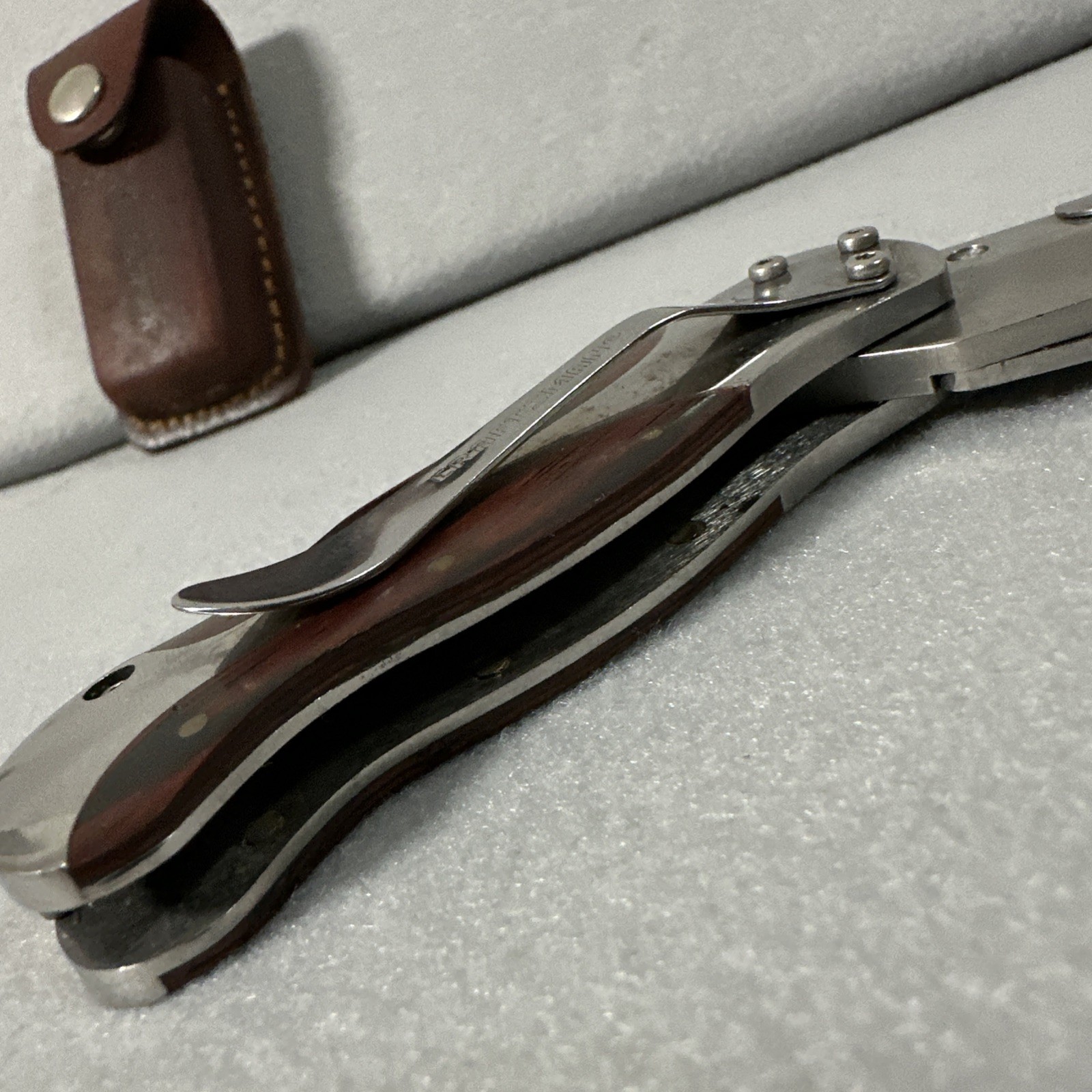 Craftsman Folding Utility Knife Lockback Box Cutter w/ Leather Sheath