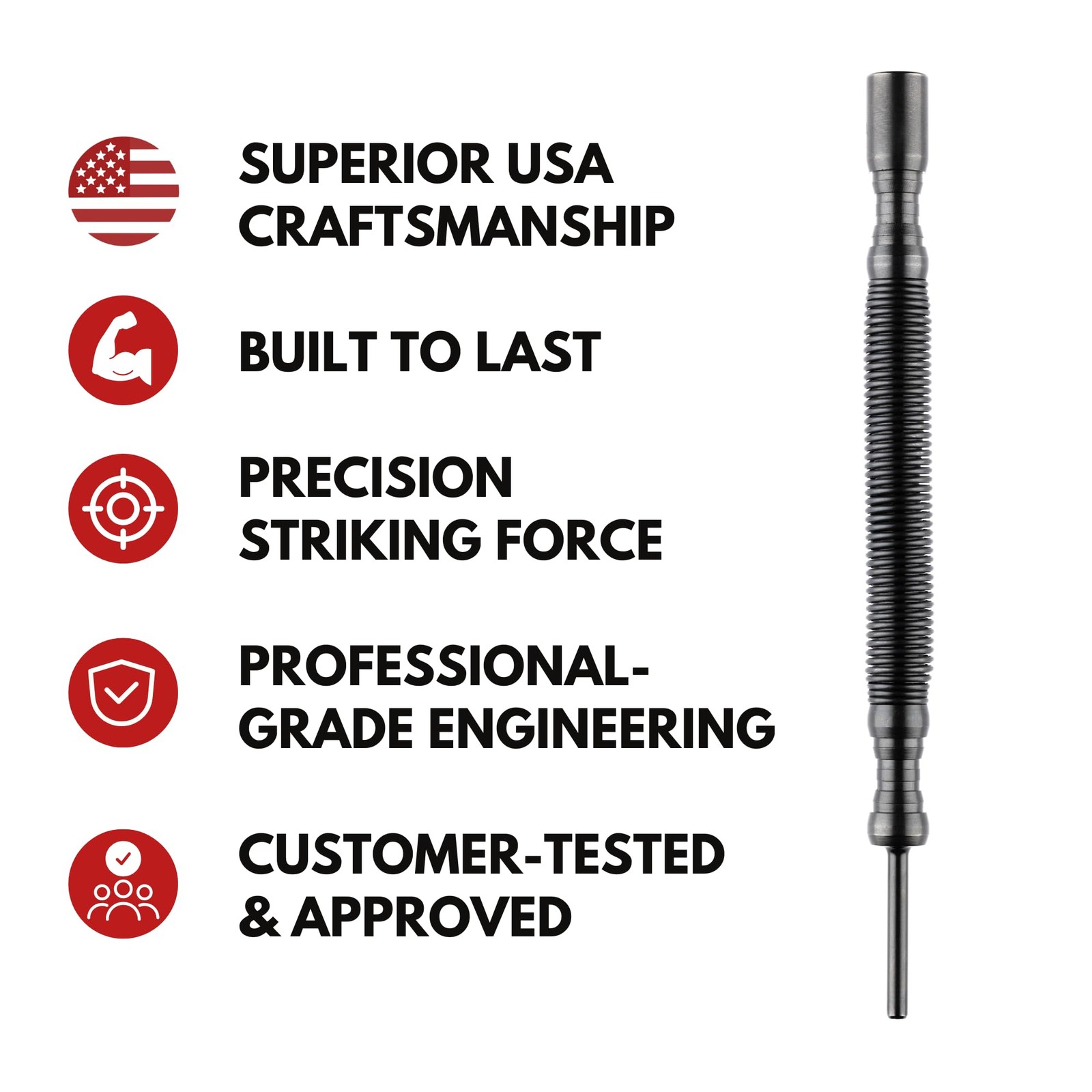 Door Hinge Pin Removal Tool – Spring-Driven Hinge Pin Punch & Steel-Faced Ham...