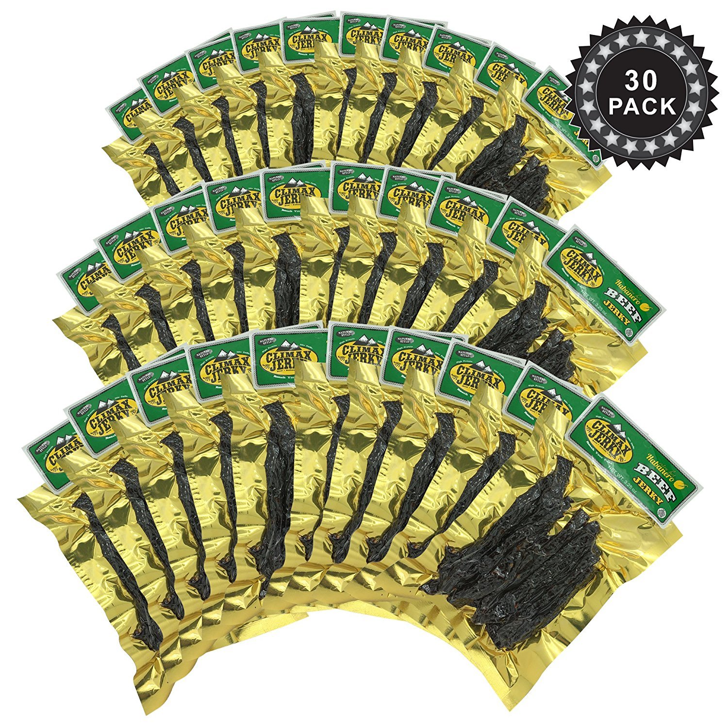 Climax BEST Premium Thin Cut 3.25 OZ. EXTRA HOT Habanero - 30 Pack