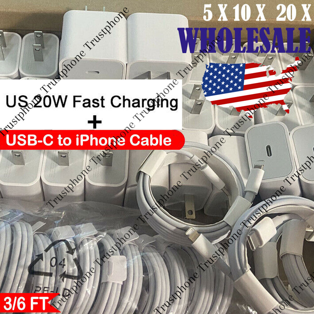 20W USB C Fast Wall Charger PD Power Adapter For iPhone 14/13/12/11/XR iPads LOT