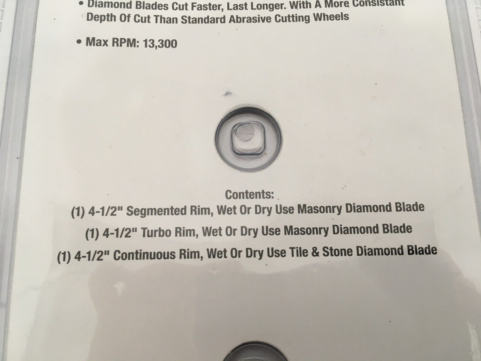 NEW Tool Shop 3-pc Diamond Blade Set 4-1/2" - Segmented, Continuous, & Turbo Rim