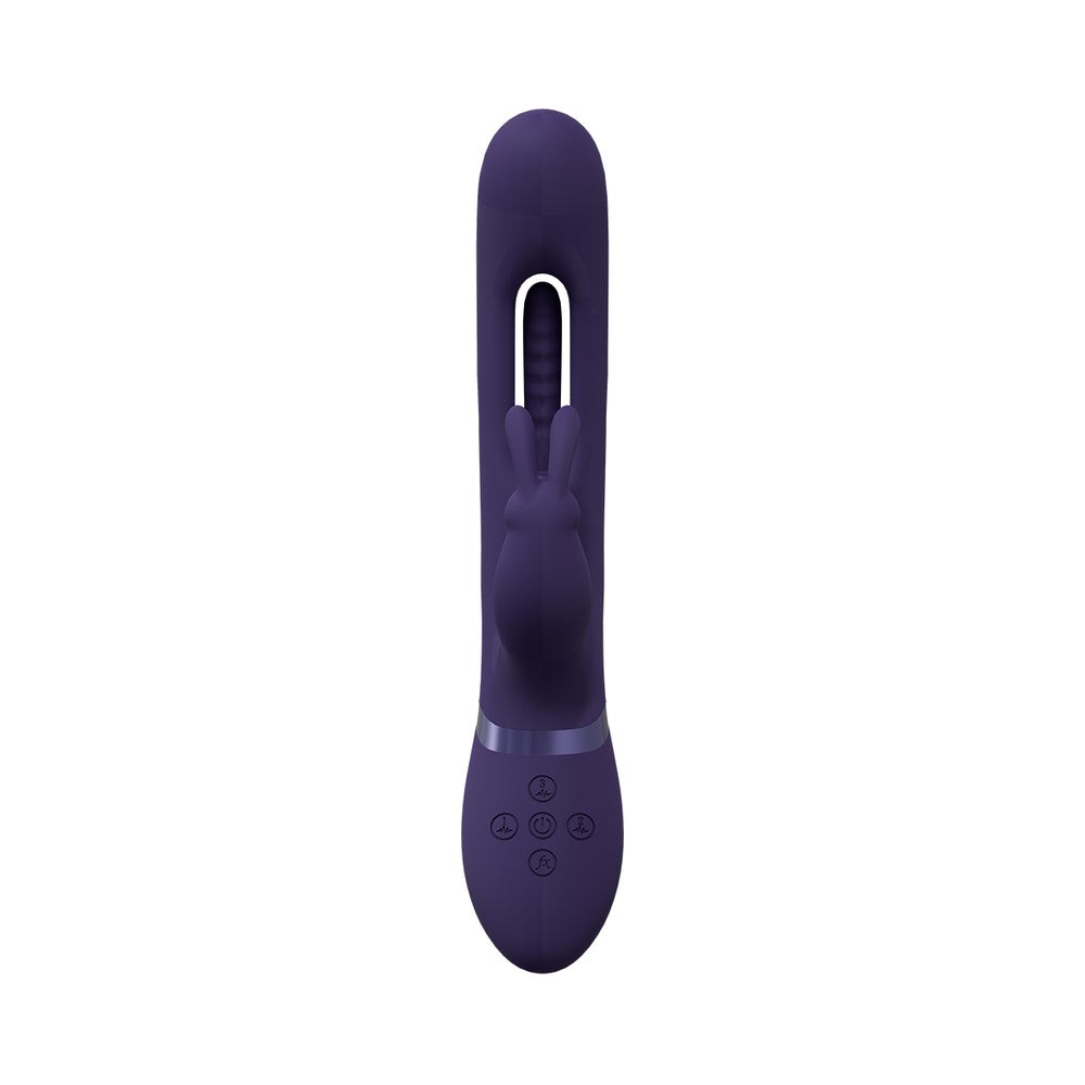 Flapping G-Spot Rabbit Vibrator Purple - Vive Mika Triple Motor Climax Button