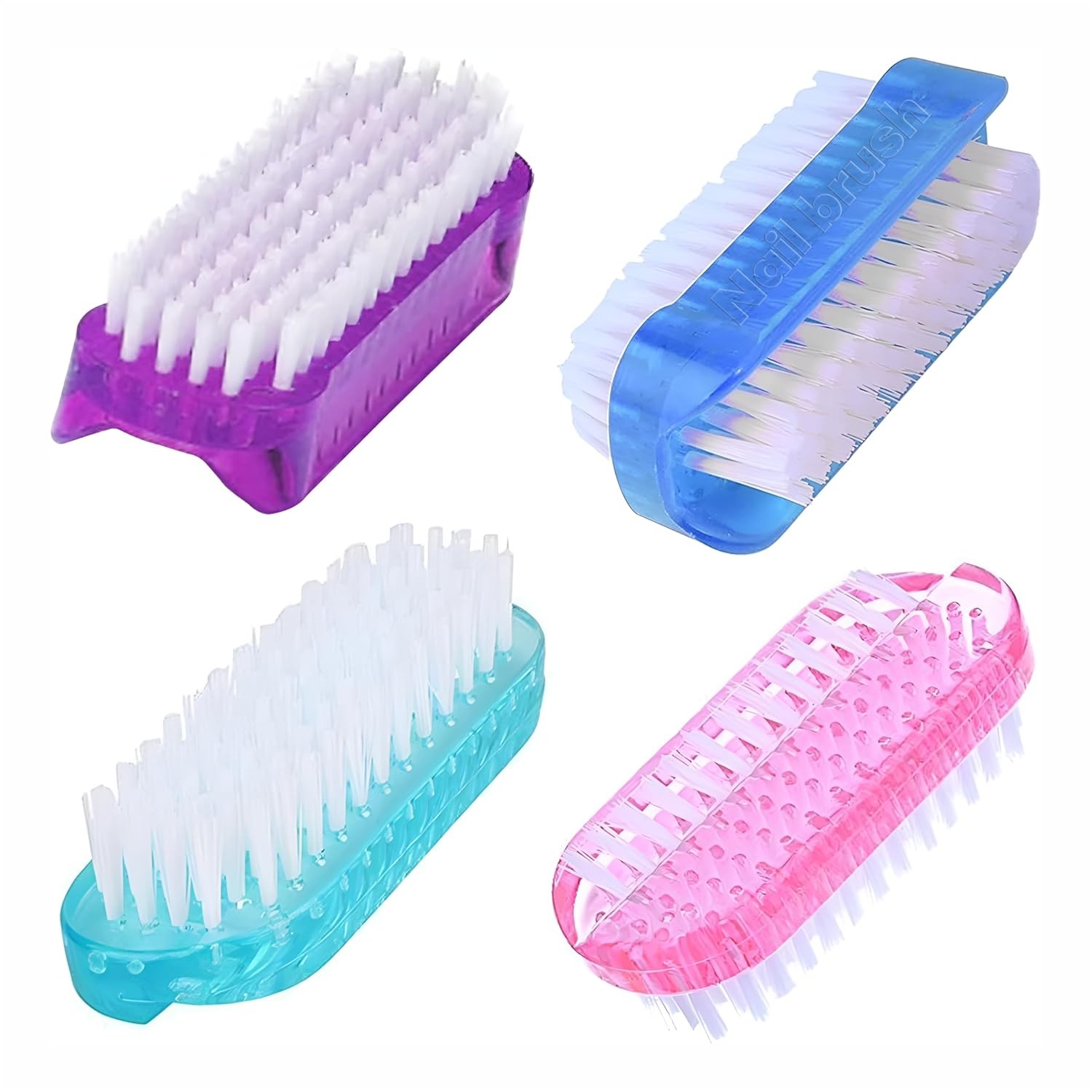 4 Pcs Nail brush Two Sided,Nail brush for cleaning fingernails Men Women