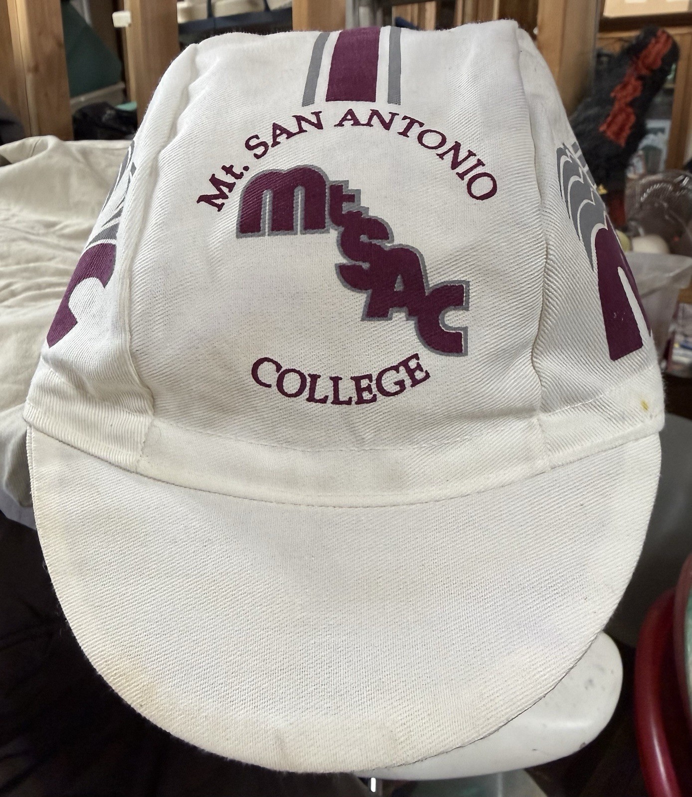 Vtg Mt Sac College Cycling Cap Hat Mount San Antonio Biking