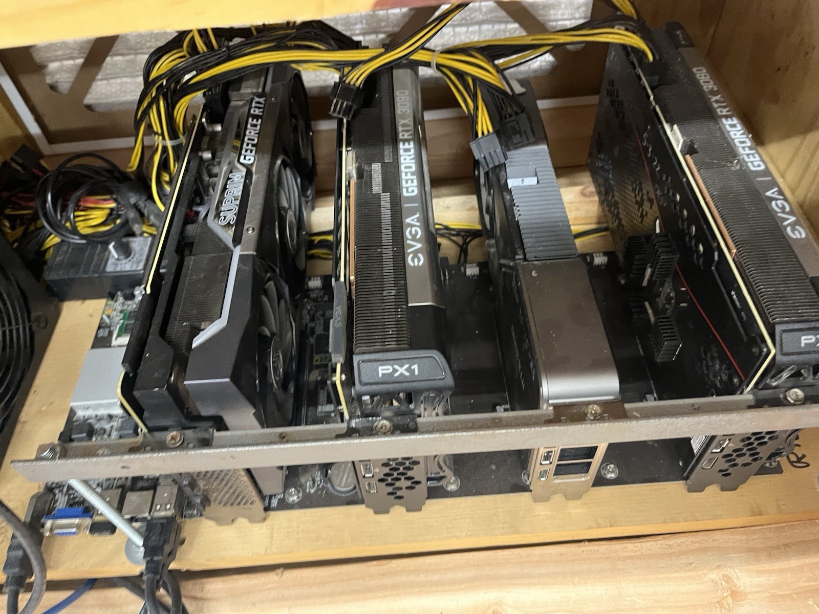 CUSTOM BUILT Crypto Mining Rig 4800w. - (5) Nvidia RTX 3080, (2) Nvidia RTX 3090
