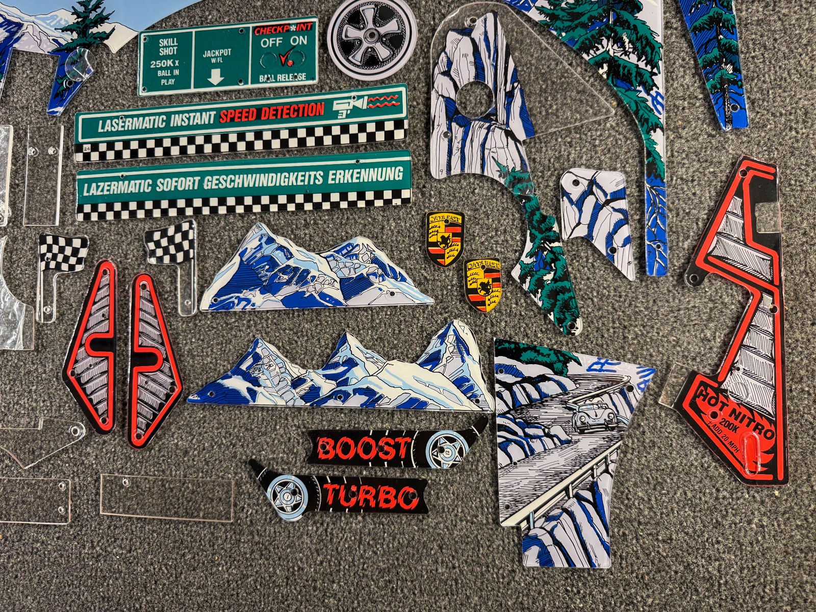Data East Checkpoint Pinball Machine Playfield Plastic Set NOS RARE ORIGINAL
