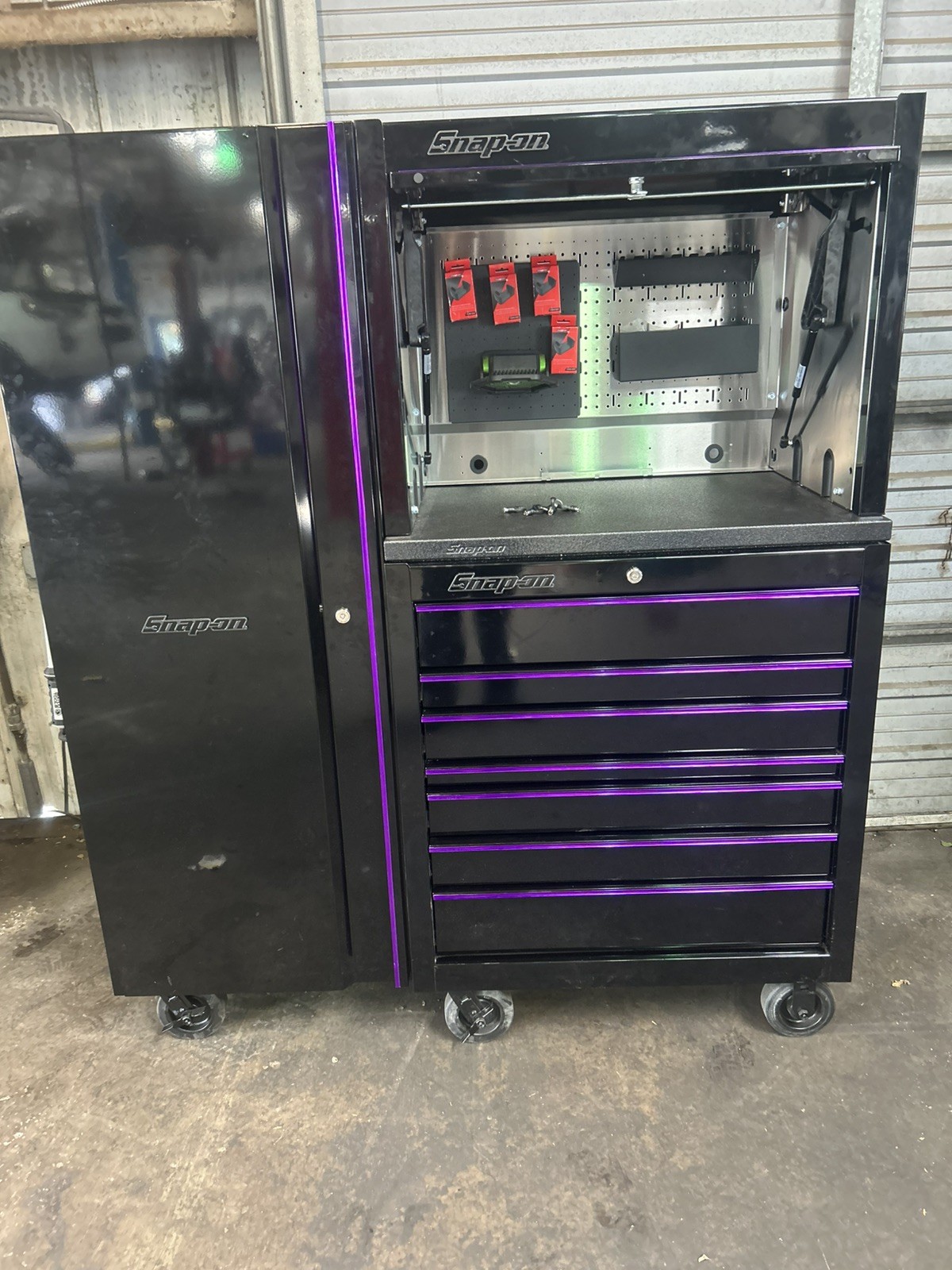 Black/purple snap on epic series modular tool chest