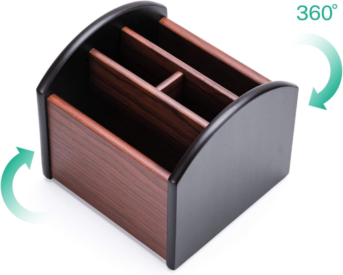 New Revolving Caddy Remote Control Organizer Wooden Storage Holder Box TV Stand