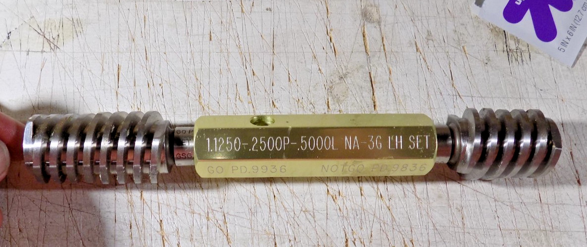 GSG  GO/NO GO Gauge 1.1250 - 2500P  NA-3G LH SET  GO PD .9936  NOT GO PD .9836